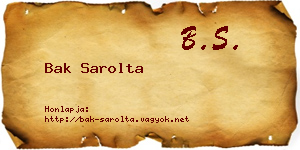 Bak Sarolta névjegykártya