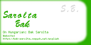 sarolta bak business card